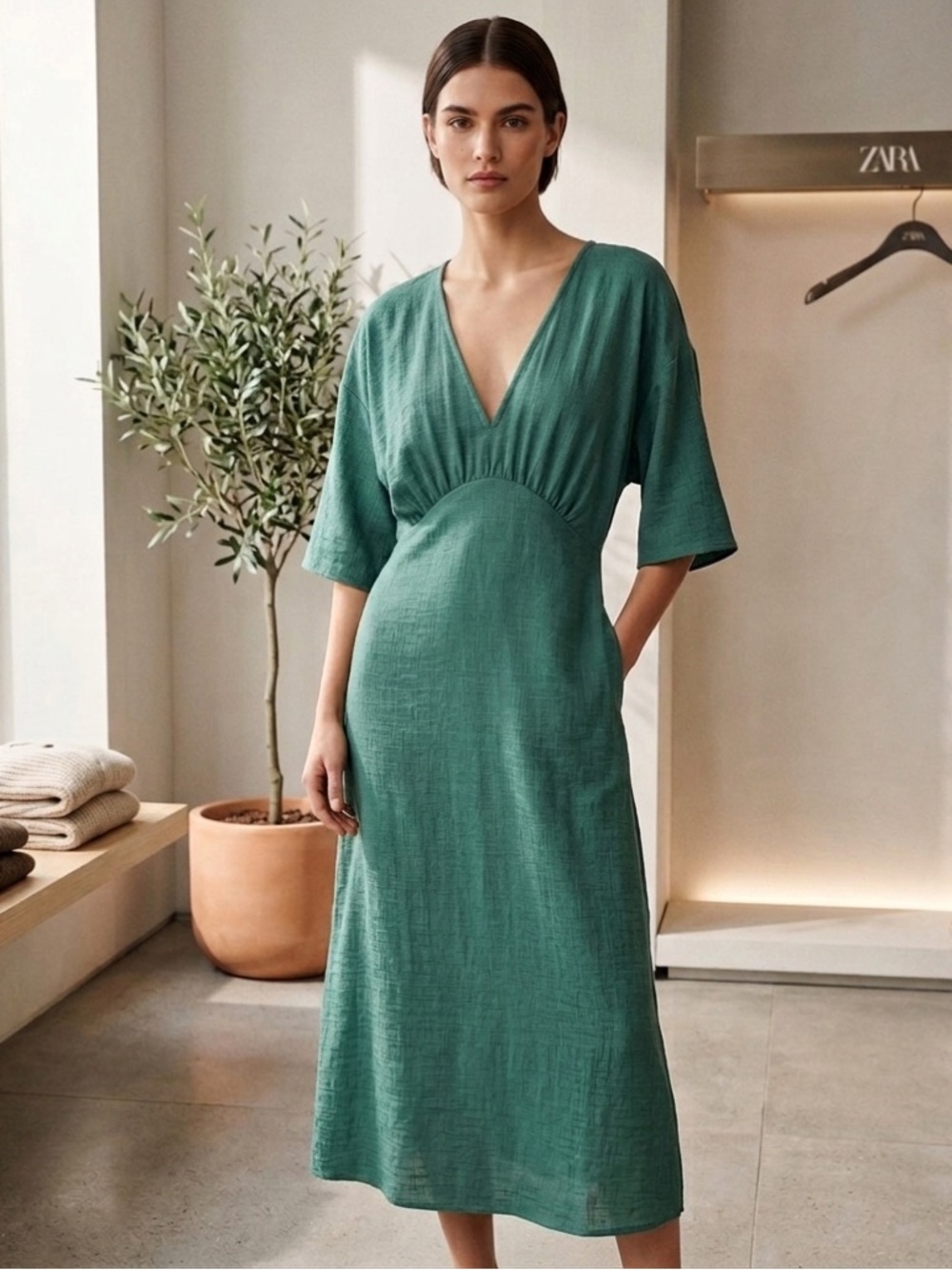 Zara Teal Knit Garment